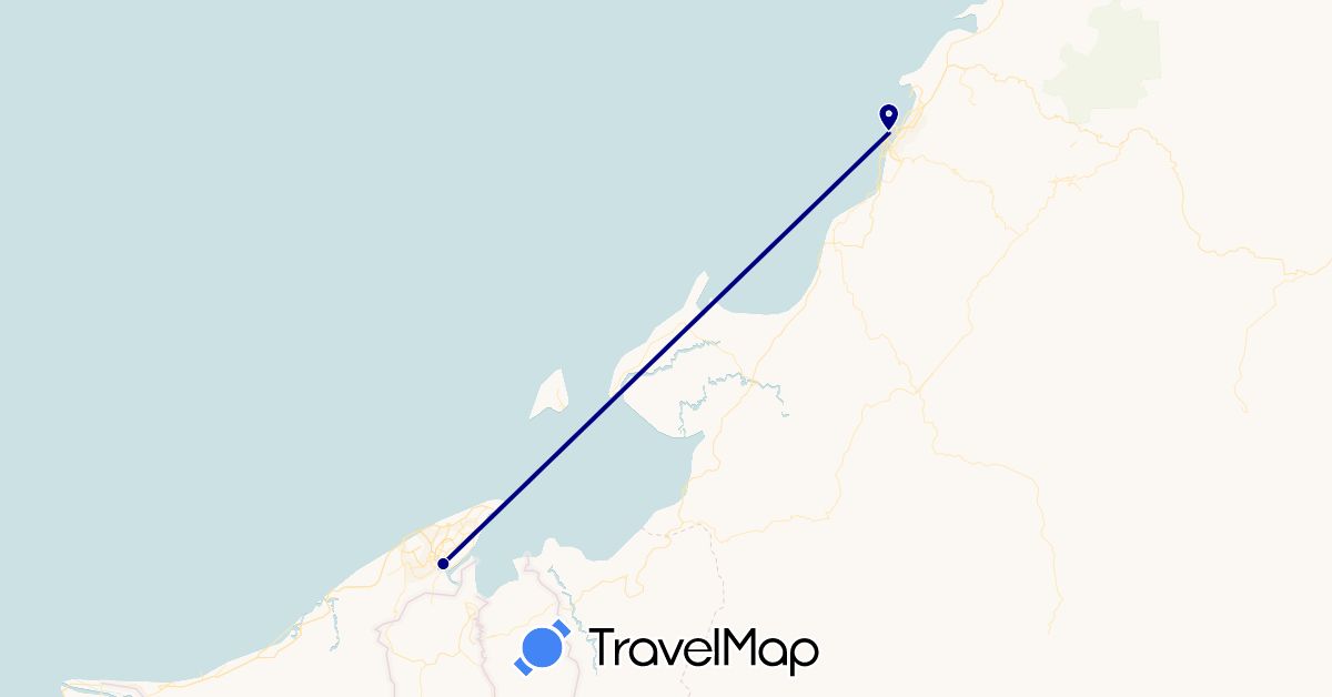 TravelMap itinerary: driving in Brunei, Malaysia (Asia)
